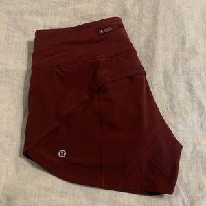 Lululemon speed up mid rise lined short 4inch - red merlot